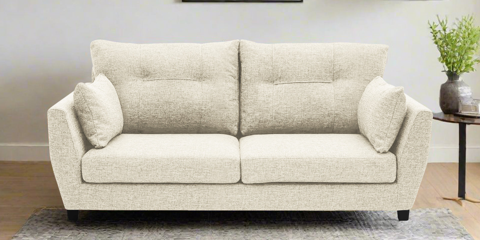 Mario Fabric 2 Seater Sofa In Ivory Cream Colour - Febonic Living