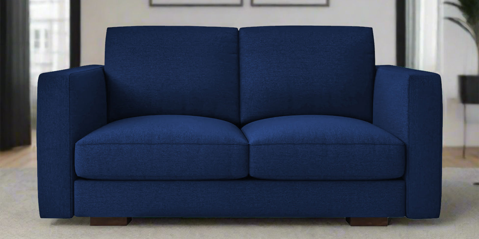 Messy Fabric 2 Seater Sofa In Royal Blue Colour - Febonic Living