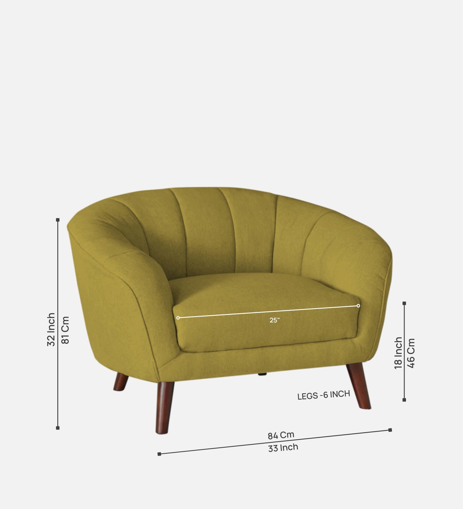 Benjamin Fabric 1 Seater Sofa In Parrot Green Colour - Febonic Living
