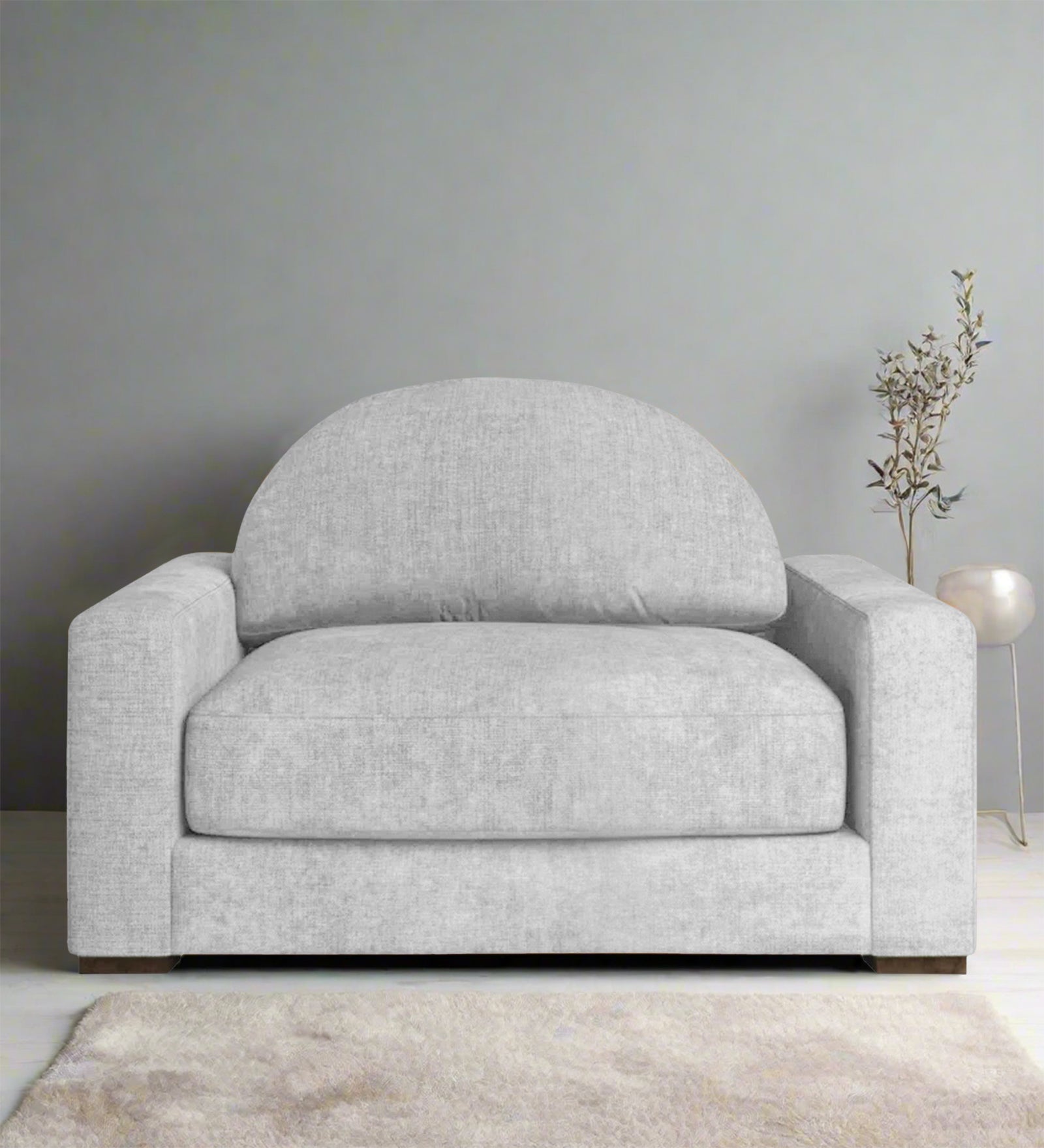 Dara Fabric 1 Seater Sofa In Lit Grey Colour - Febonic Living