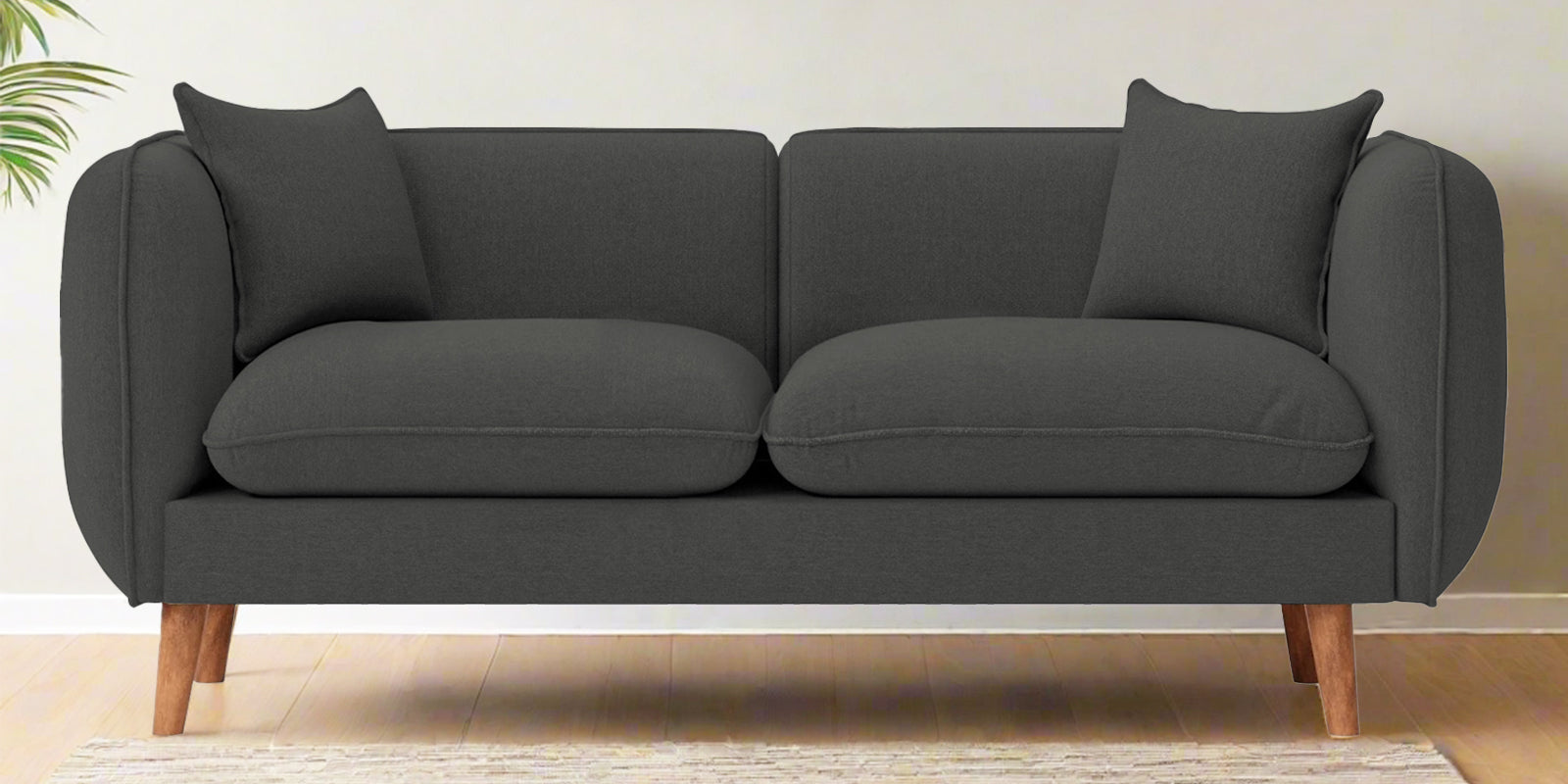 Reva Fabric 2 Seater Sofa In Stone Grey Colour - Febonic Living