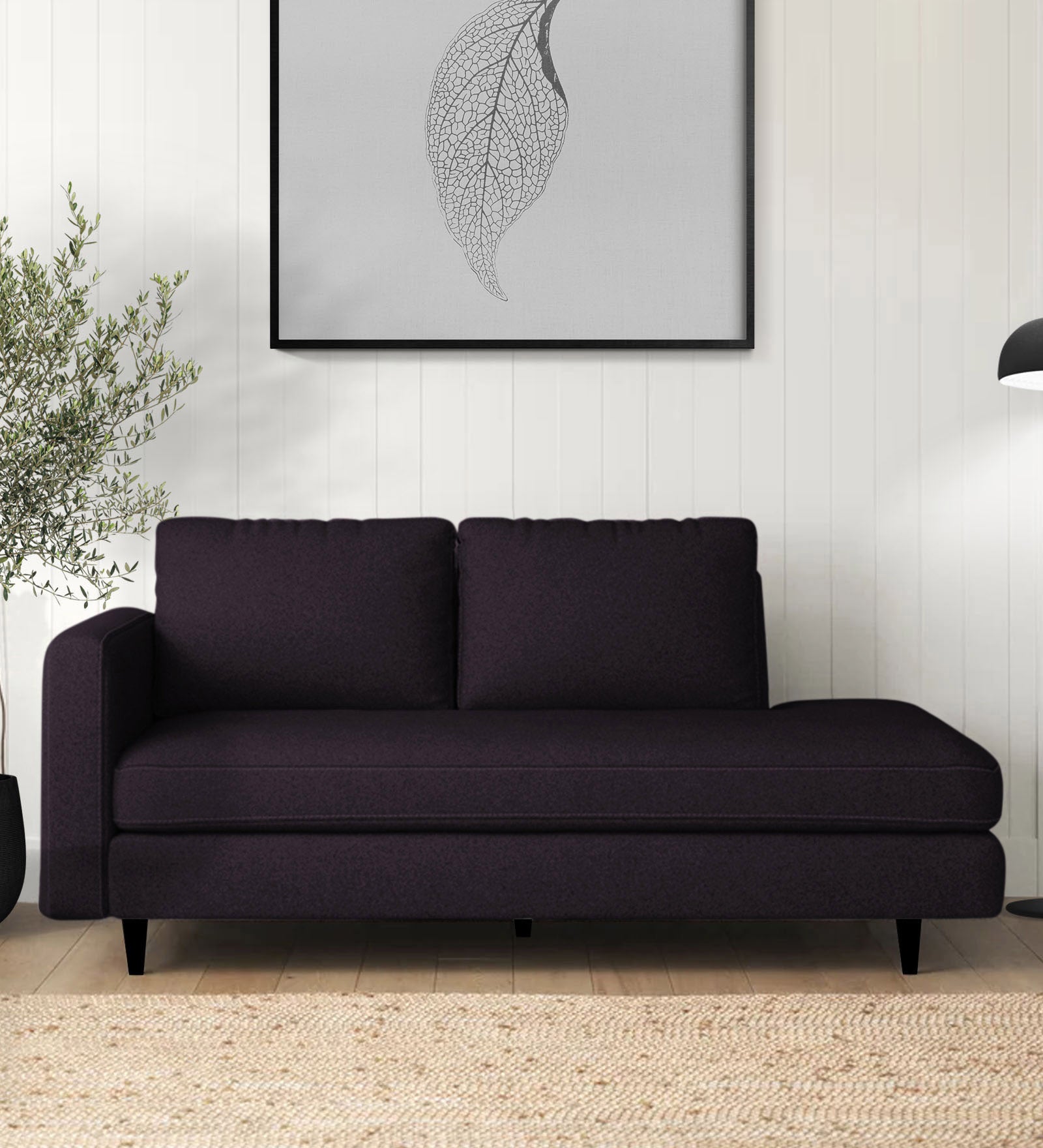 Alitza Fabric RHS Chaise Lounger In Cara Brown Colour - Febonic Living