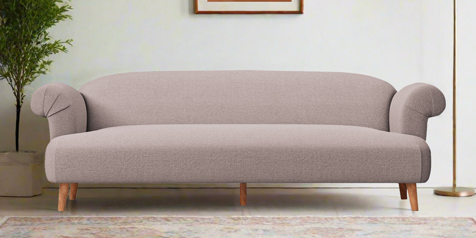 Barber Fabric 3 Seater Sofa In Almond Beige Colour - Febonic Living