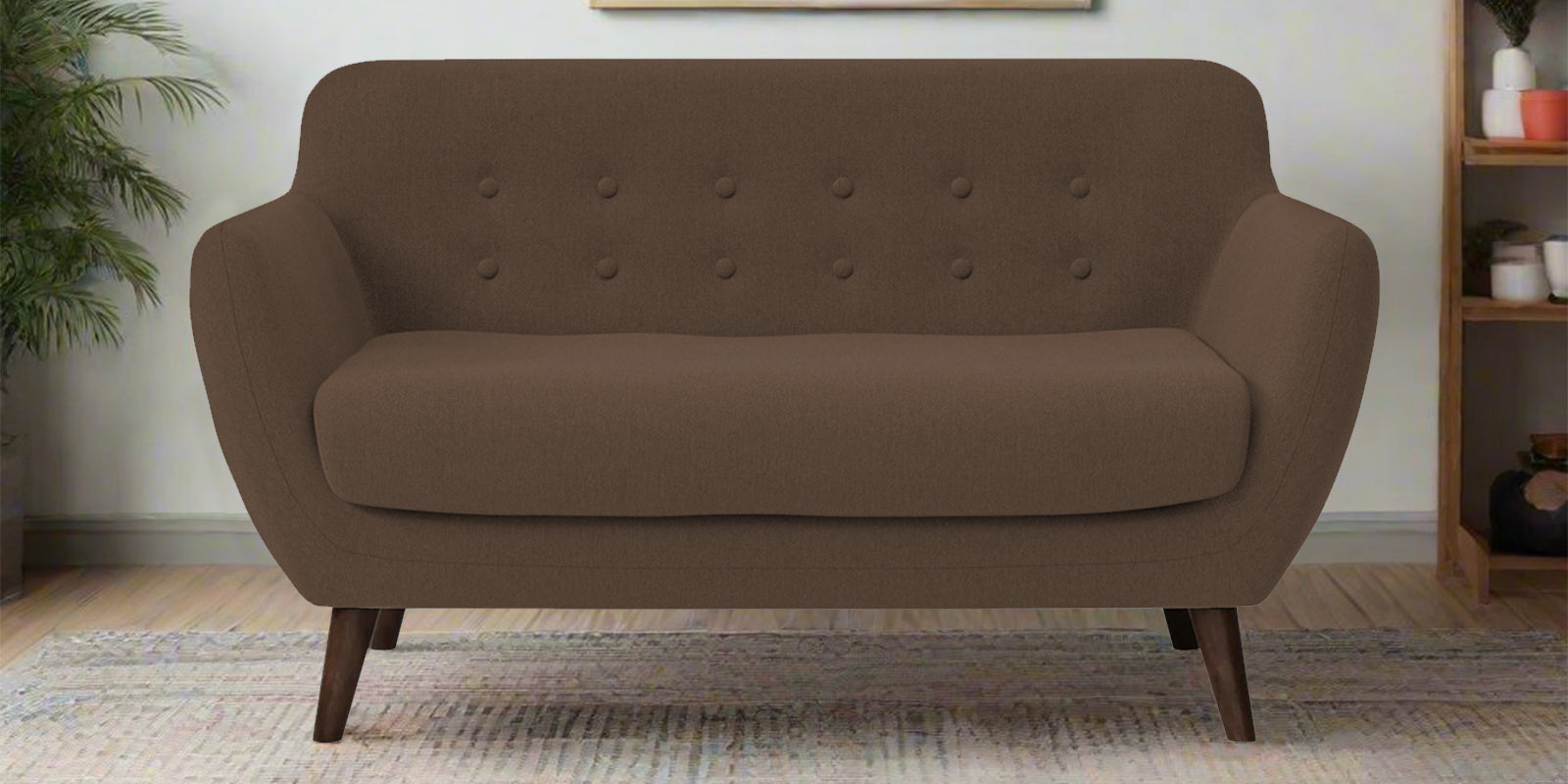 Goofy Fabric 2 Seater Sofa In Rosy Brown Colour - Febonic Living