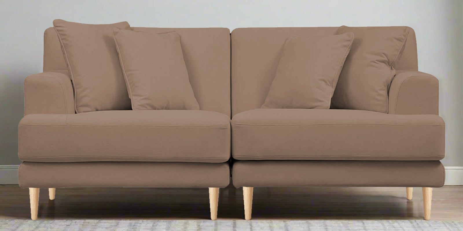Woody Fabric 2 Seater Sofa In Wheat Beige Colour - Febonic Living