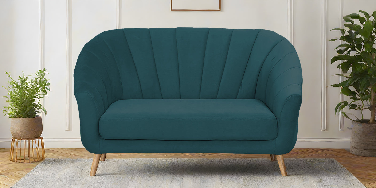 Kaylee Velvet 2 Seater Sofa In Arabian Green Colour - Febonic Living