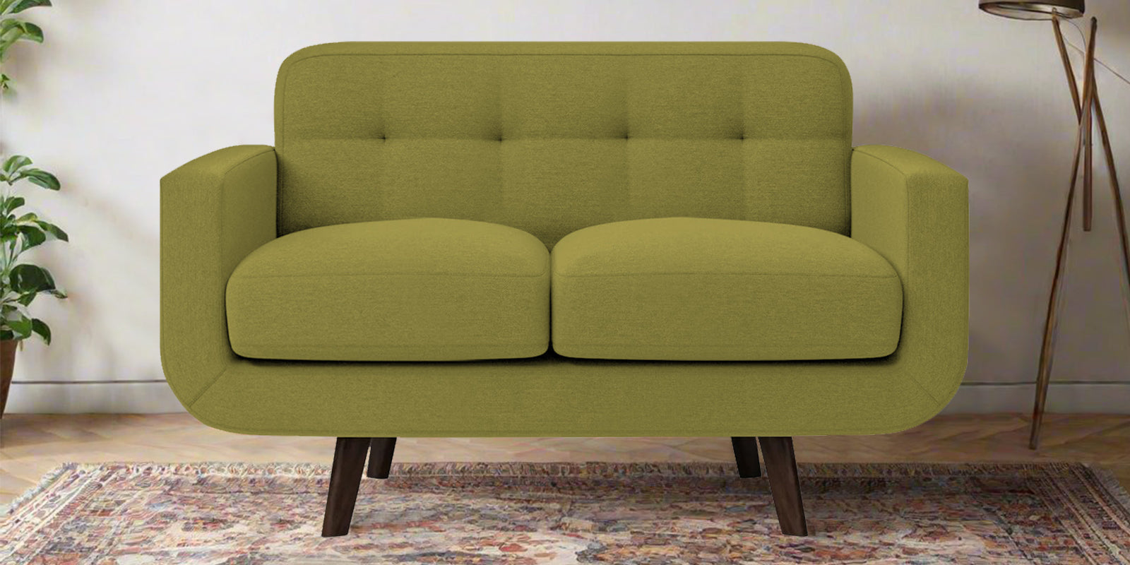 Marsela Fabric 2 Seater Sofa In Kelly Green Colour - Febonic Living