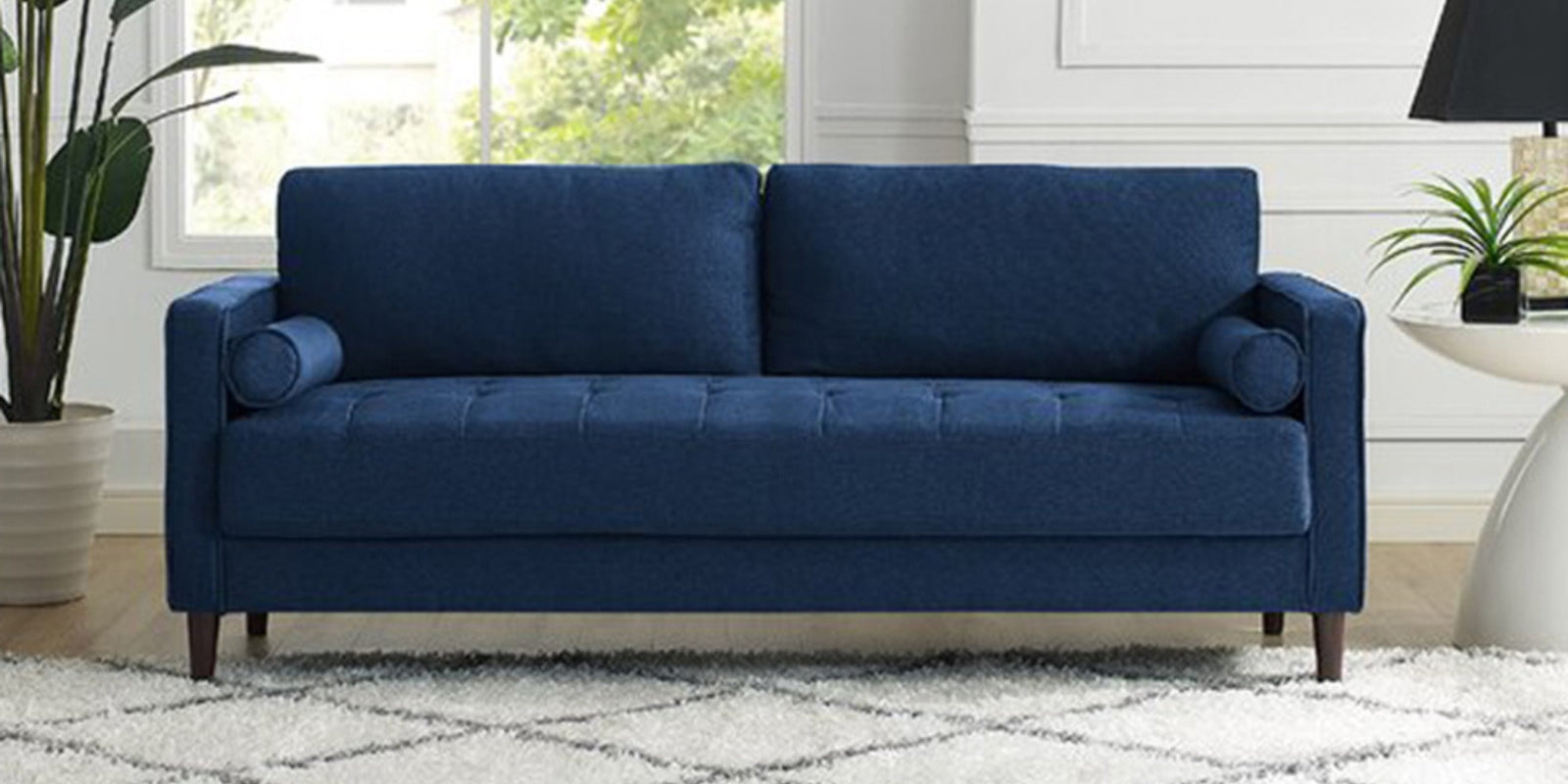 Darvin Fabric 3 Seater Sofa In Royal Blue Colour - Febonic Living
