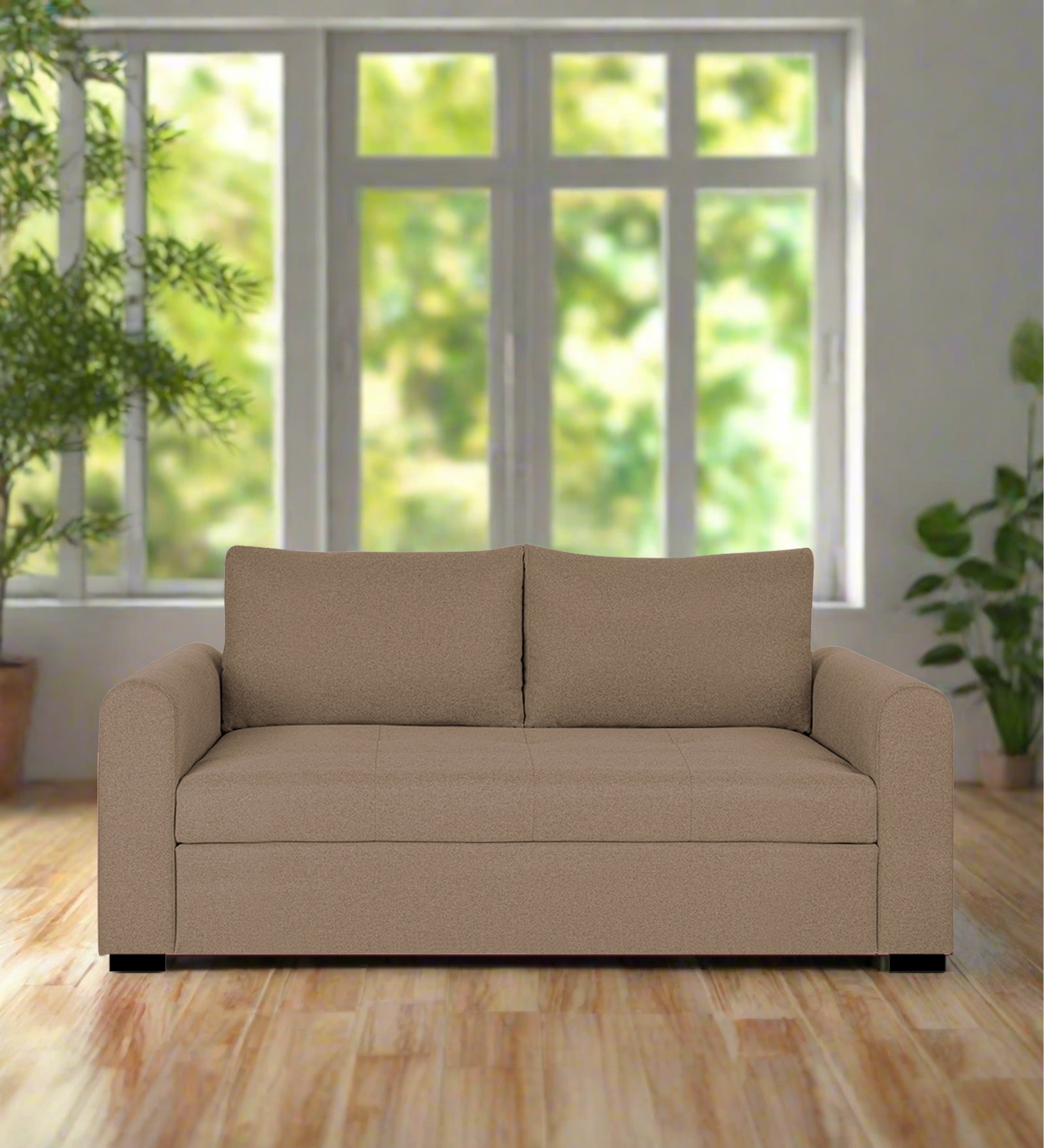 Sigma Fabric 2 Seater Sofa In Cookie Beige Colour - Febonic Living