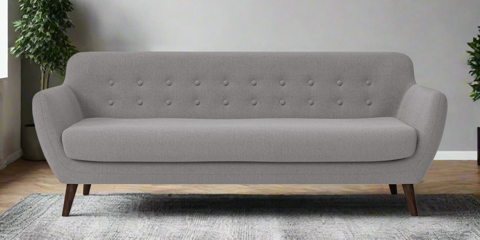 Goofy Fabric 3 Seater Sofa In Silver Grey Colour - Febonic Living