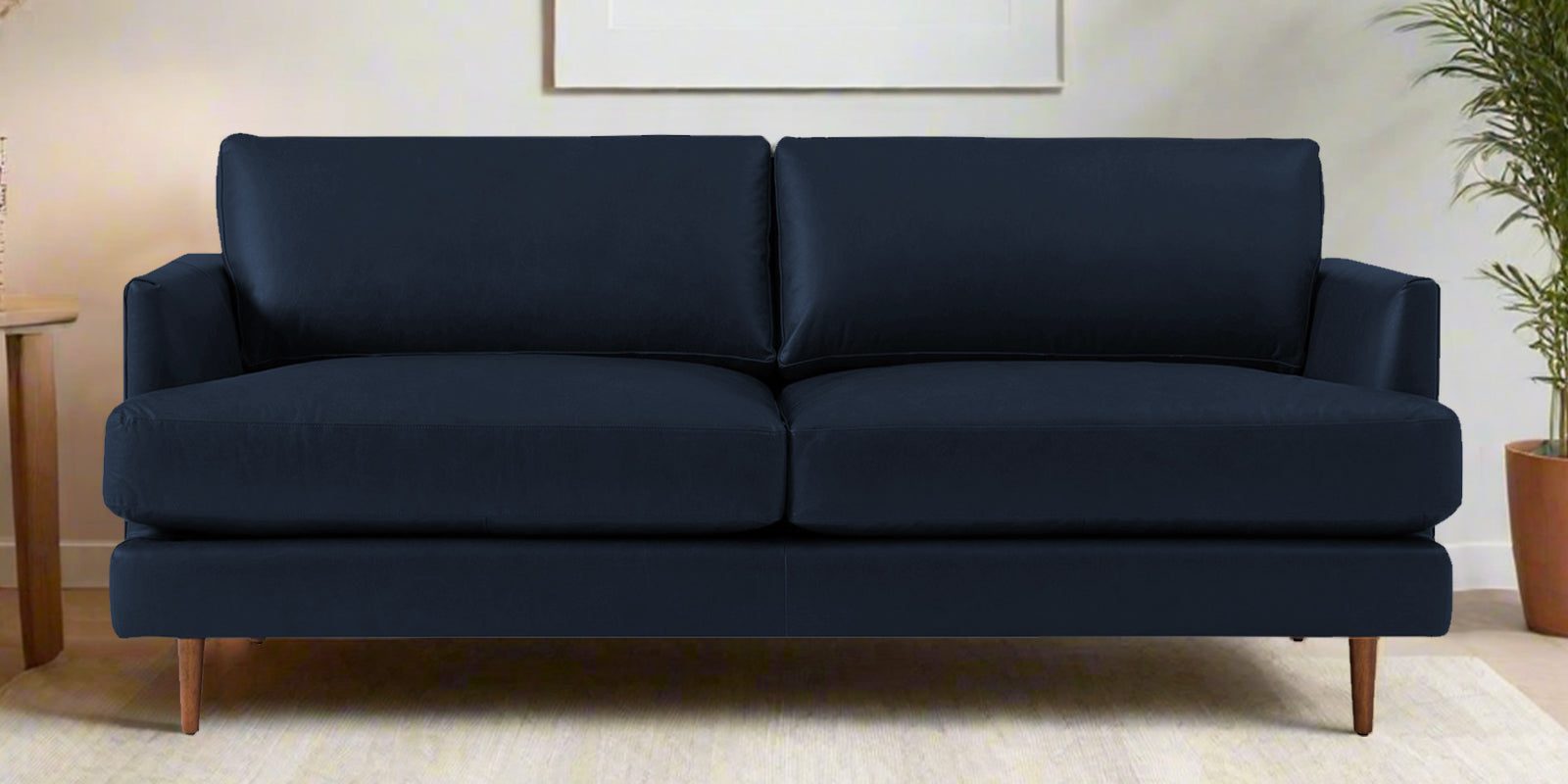 Sterio Leatherette 2 Seater Sofa In Berry Blue Colour - Febonic Living