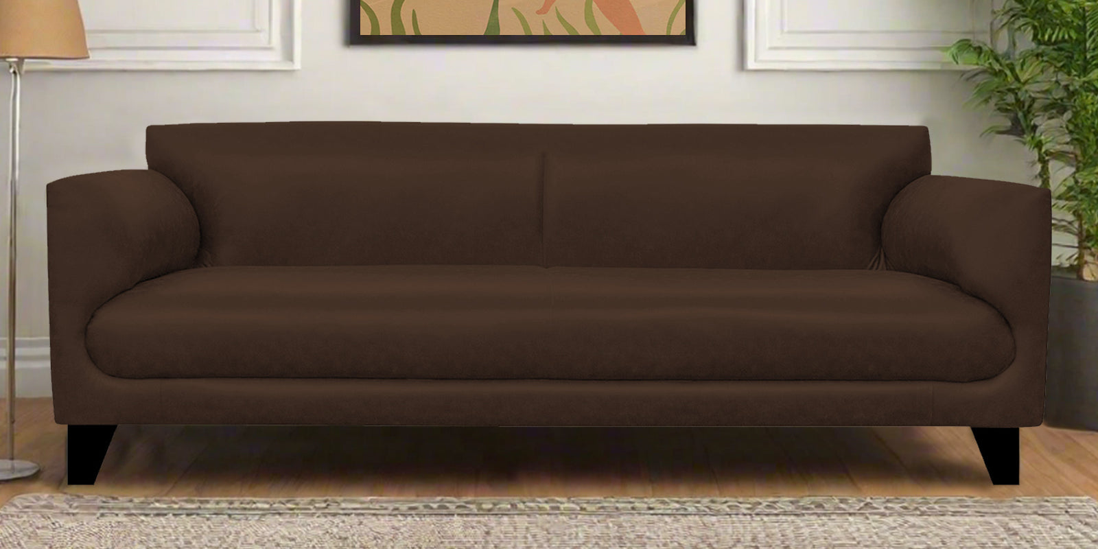 Convi Leatherette 3 Seater Sofa in Carob Brown Colour