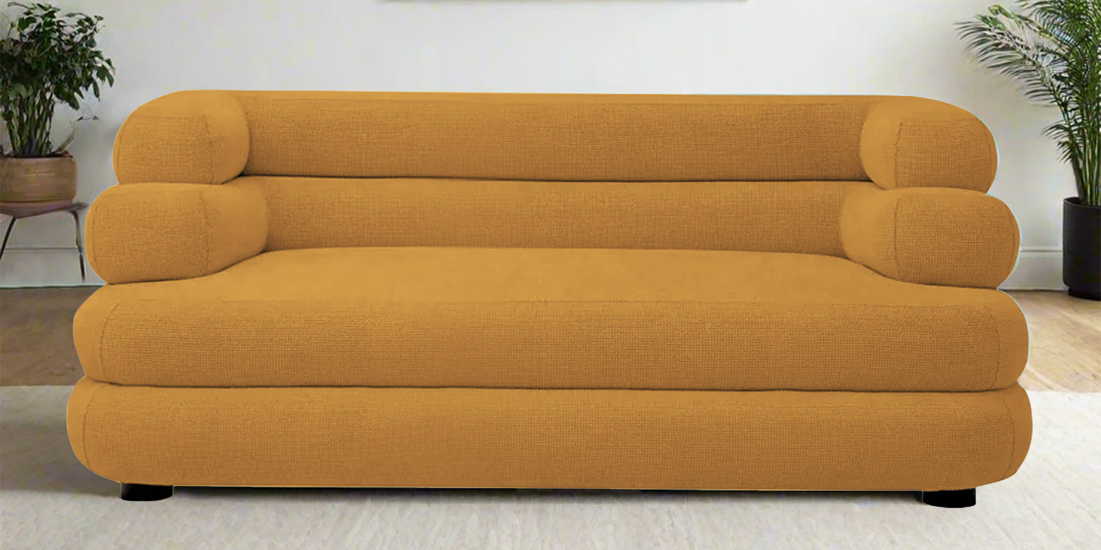 Wener Fabric 2 Seater Sofa In Corn Yellow Colour - Febonic Living