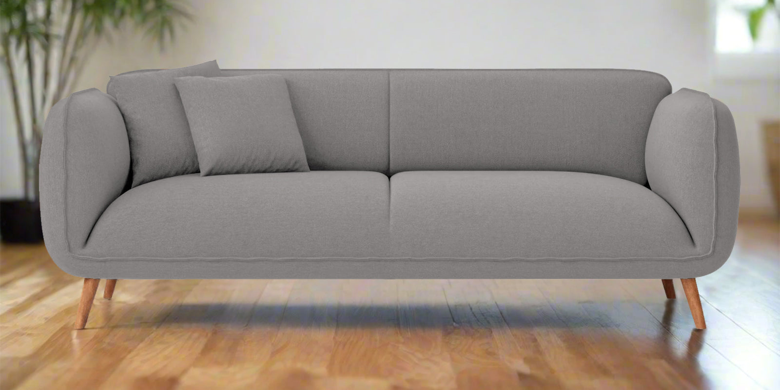 Zia Fabric 3 Seater Sofa In Silver Grey Colour - Febonic Living