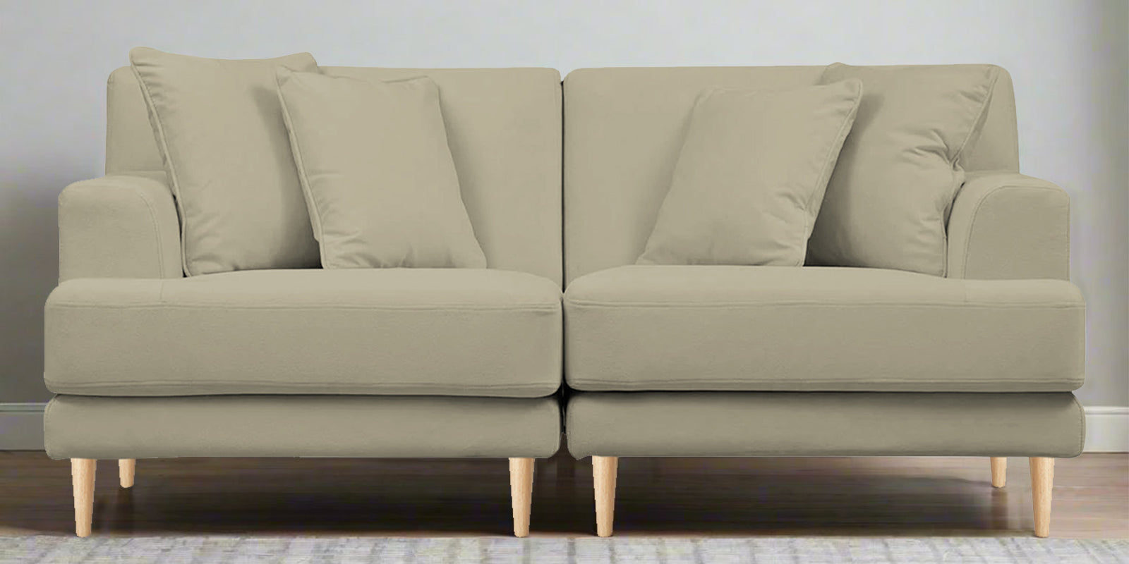 Woody Fabric 2 Seater Sofa In Carnival Beige Colour - Febonic Living