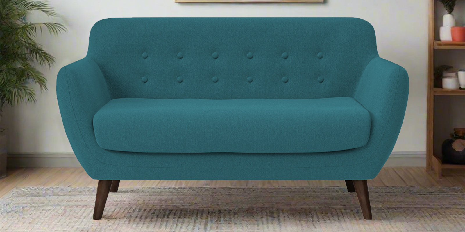 Goofy Fabric 2 Seater Sofa In Water Blue Colour - Febonic Living