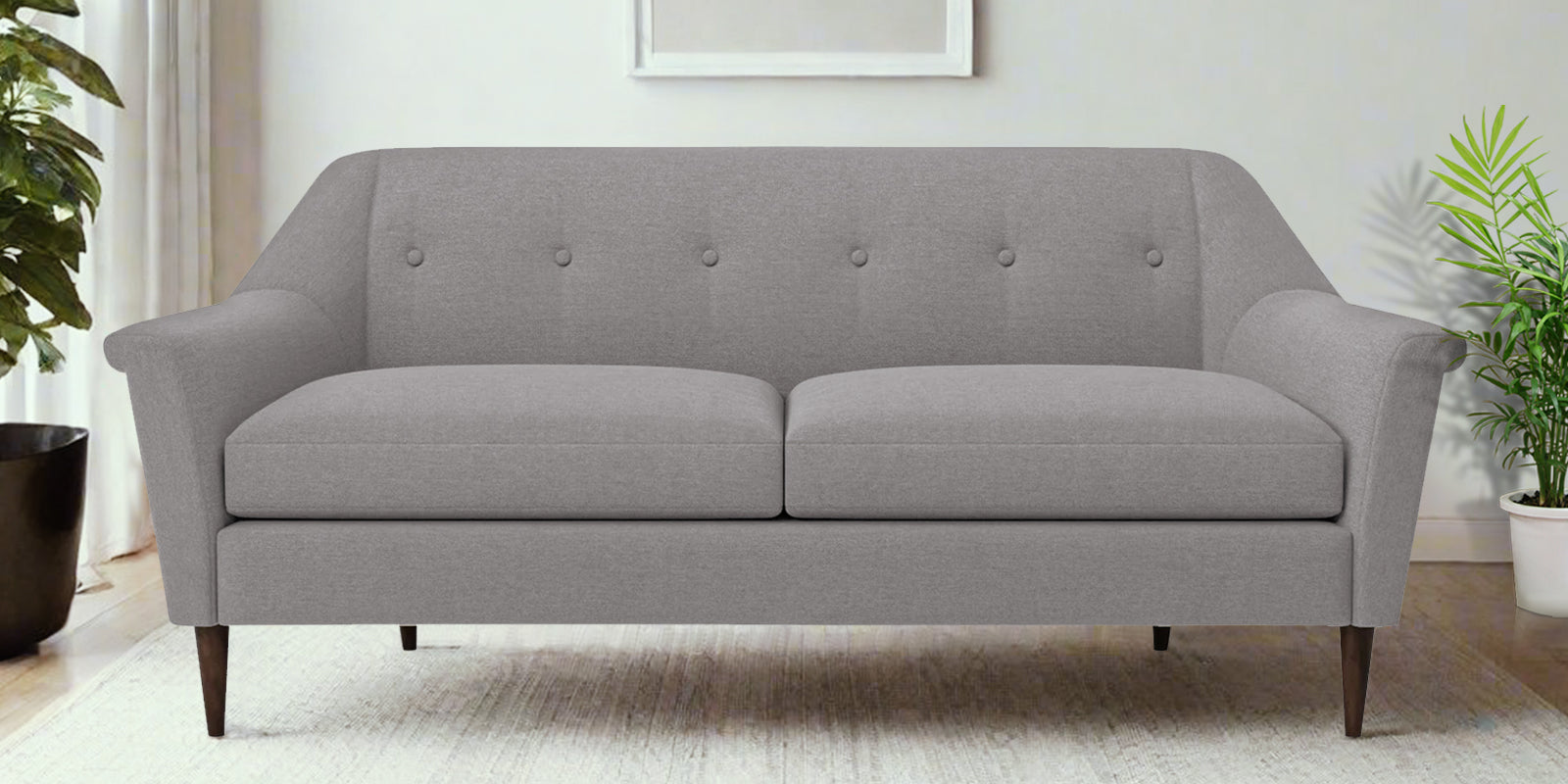 Homer Fabric 3 Seater Sofa In Silver Grey Colour - Febonic Living