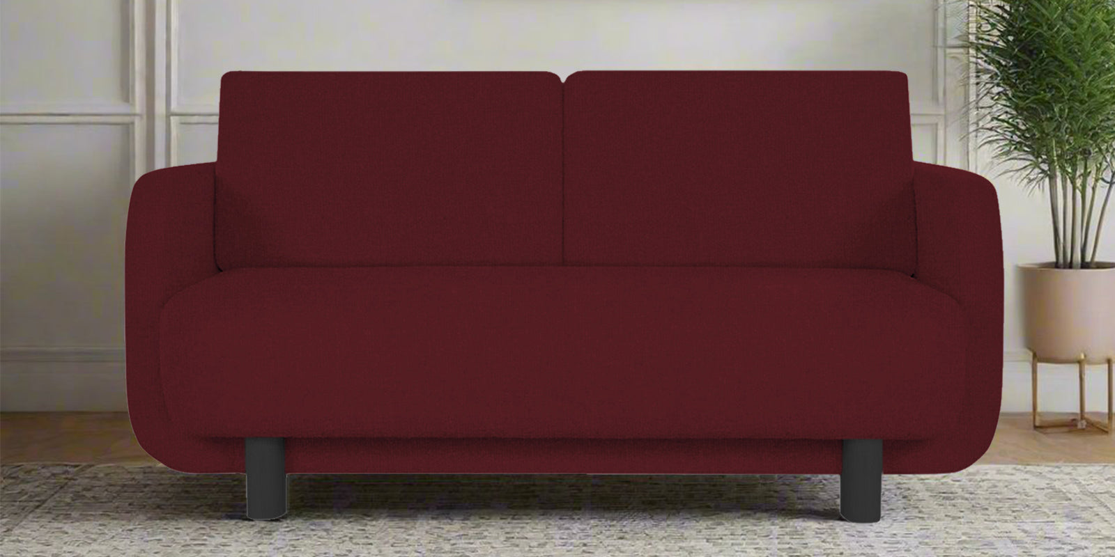 Varu Fabric 2 Seater Sofa In Blood Maroon Colour - Febonic Living