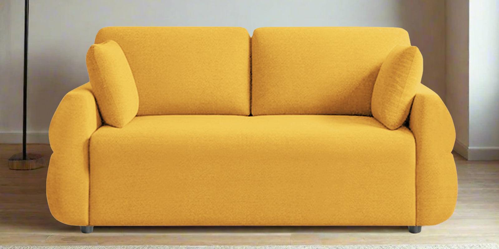 Jack Fabric 2 Seater Sofa In Bold Yellow Colour - Febonic Living