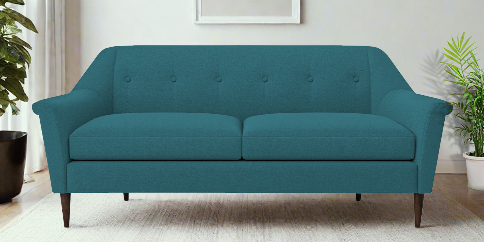 Homer Fabric 3 Seater Sofa In Water Blue Colour - Febonic Living