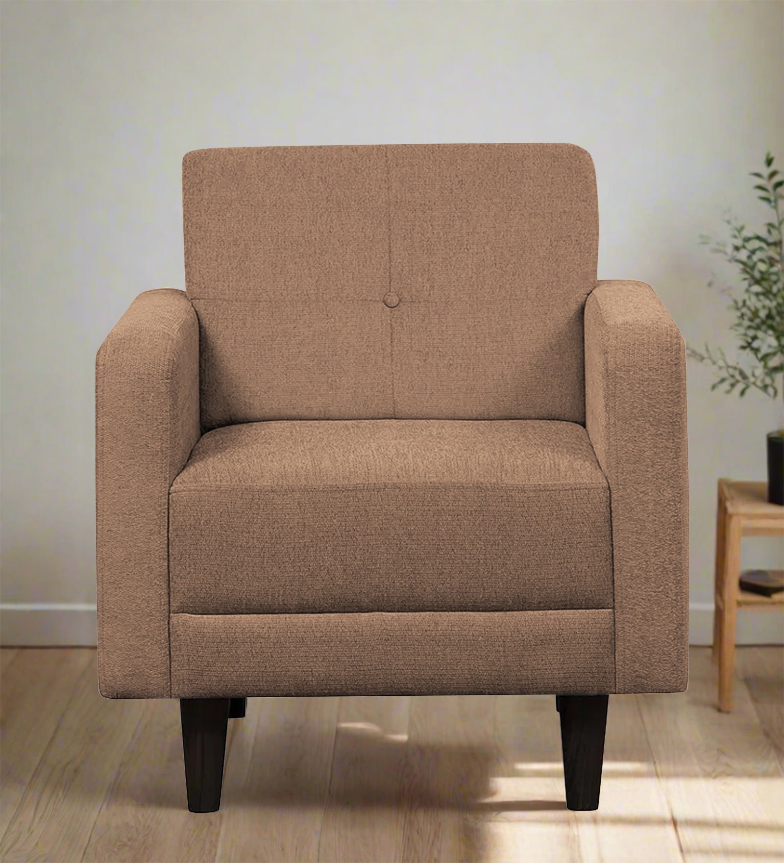Noha Fabric 1 Seater Sofa In Cosmic Beige Colour - Febonic Living