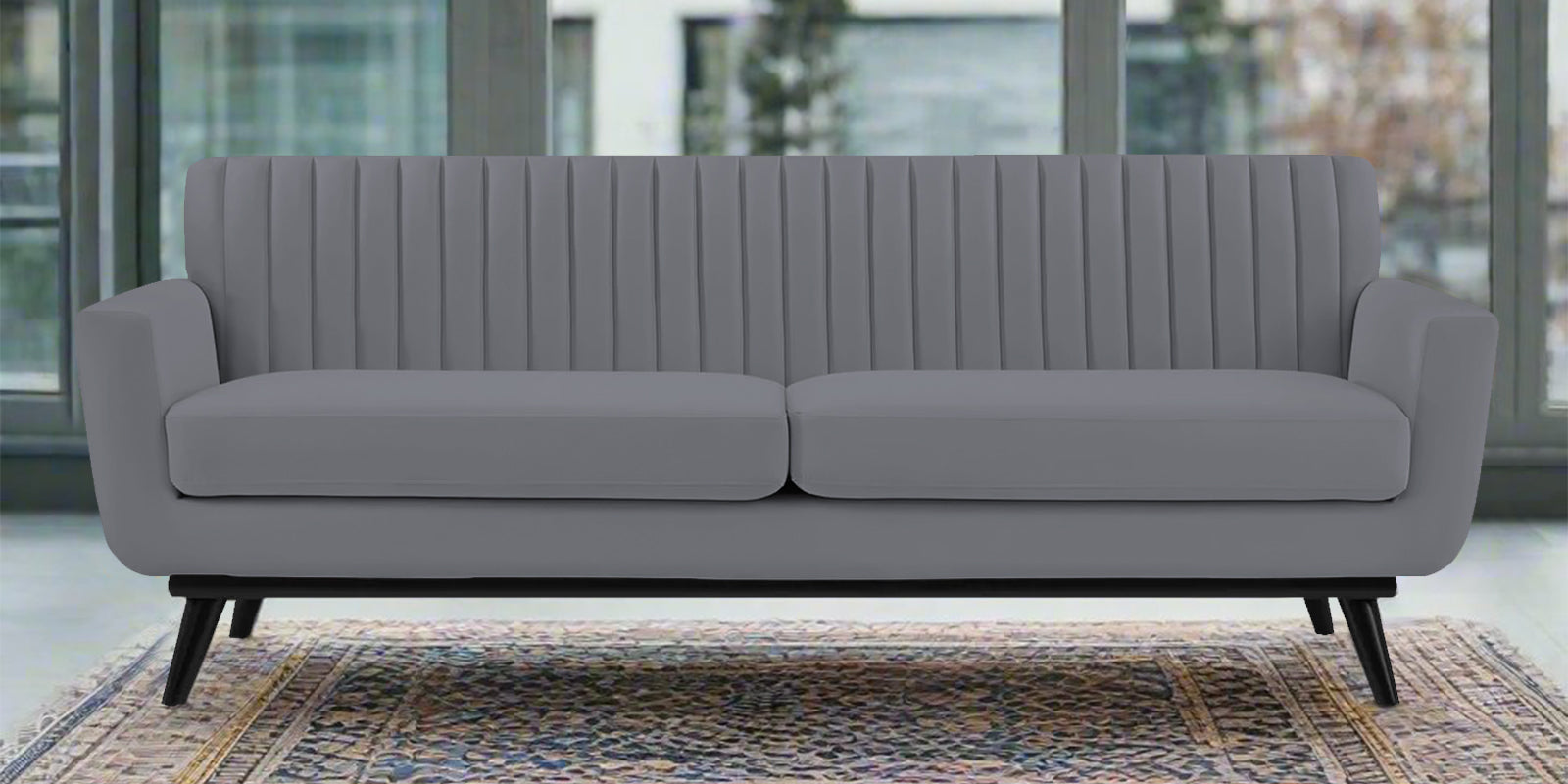 Tucker Velvet 3 Seater Sofa In Pubble Grey Colour - Febonic Living