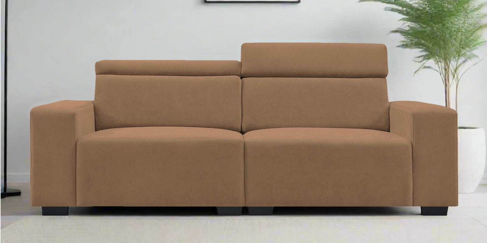 Hiro Fabric 2 Seater Sofa In Dusty peach Colour - Febonic Living