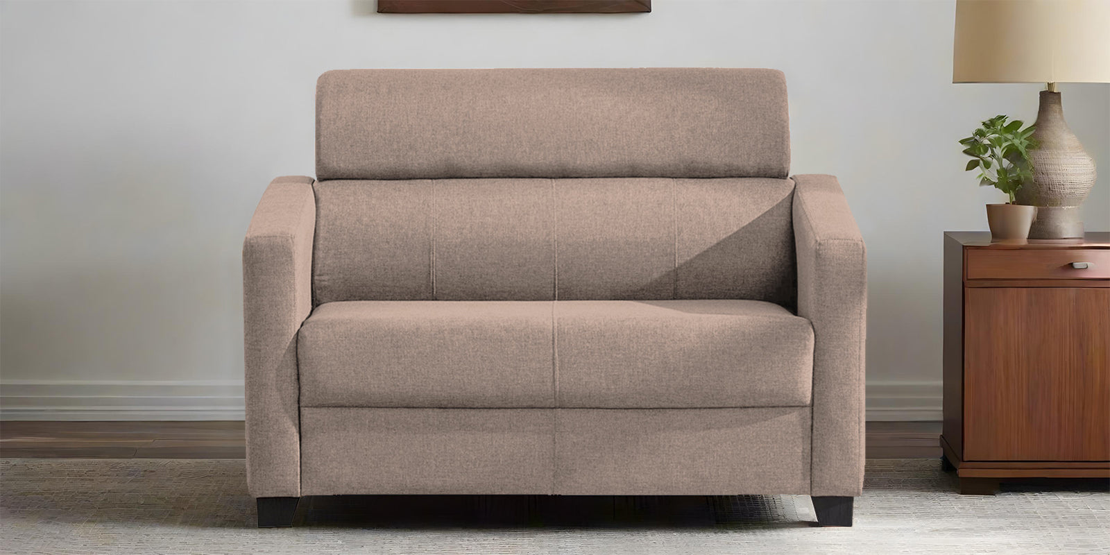 Devo Fabric 2 Seater Sofa In Kadhi Beige Colour - Febonic Living