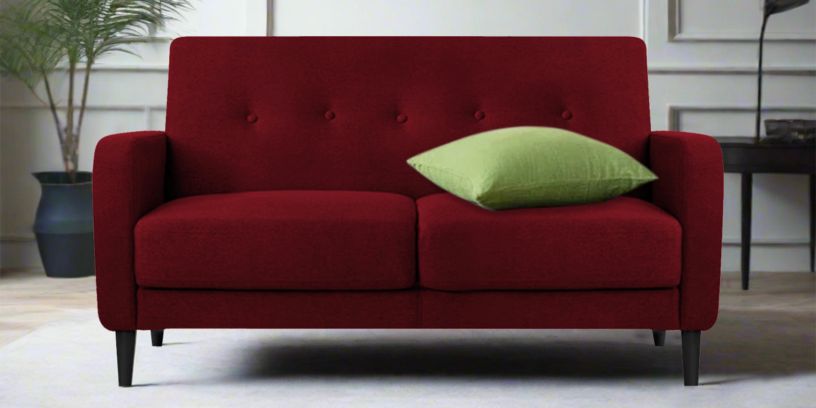Marq Fabric 2 Seater Sofa in Ruby Red Colour