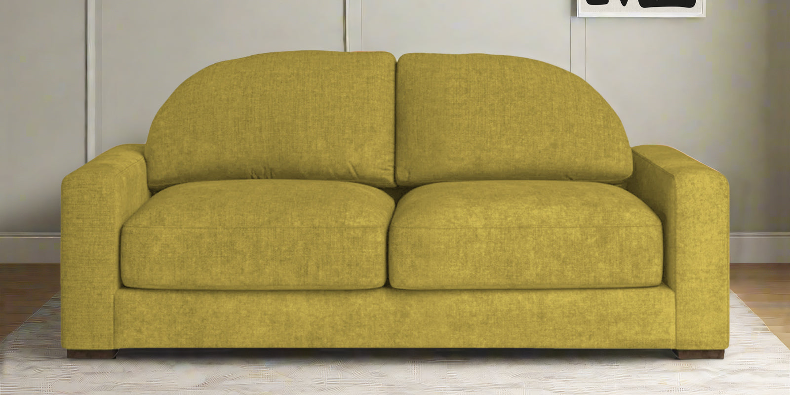 Dara Fabric 2 Seater Sofa In Parrot Green Colour - Febonic Living