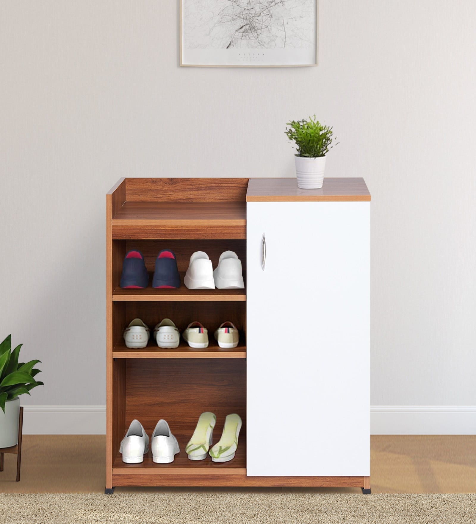 Devas Shoe Rack In Oral Walnut Finish - Febonic Living