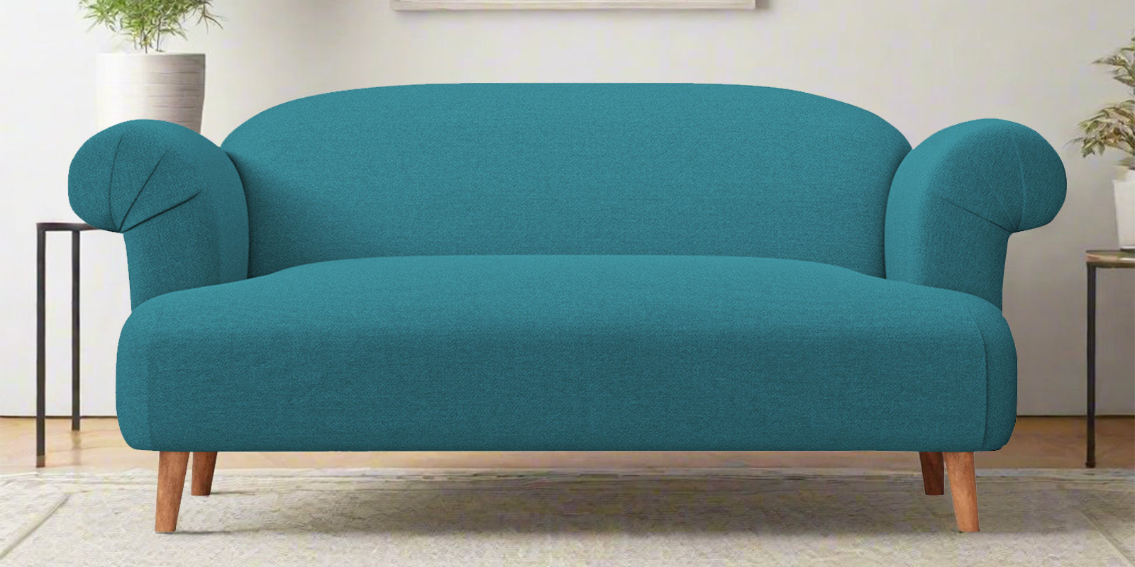 Barber Fabric 2 Seater Sofa In Water Blue Colour - Febonic Living