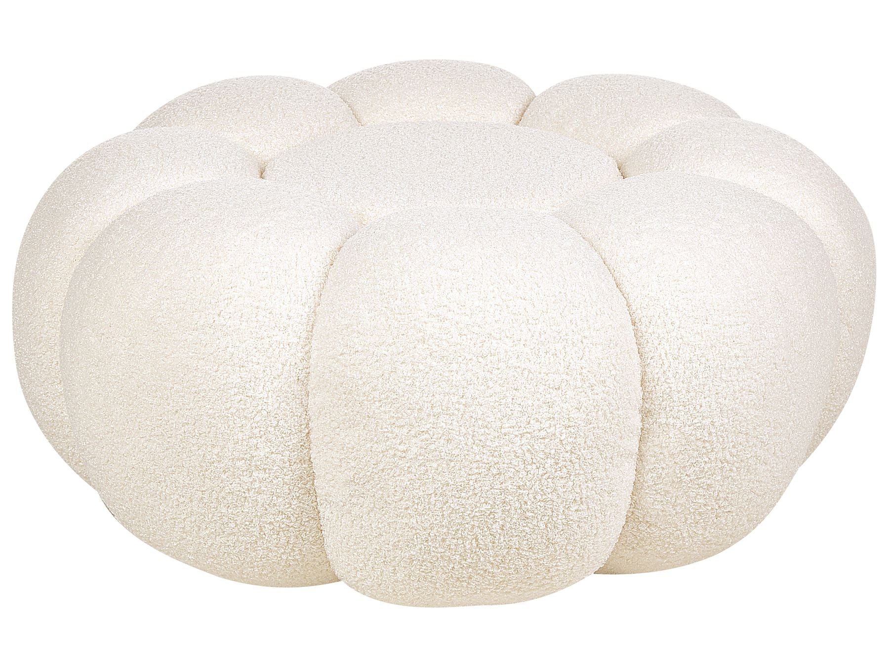 Wart Boucle Pouffe In Shell White Colour - Febonic Living
