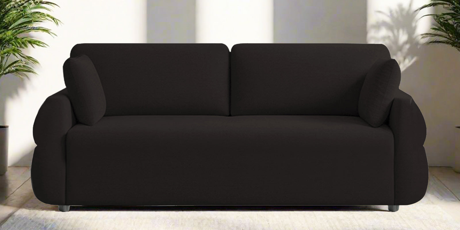 Jack Fabric 3 Seater Sofa In Cara Brown Colour - Febonic Living