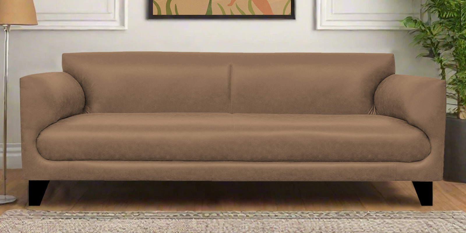 Convi Leatherette 3 Seater Sofa In Husky Brown Colour - Febonic Living