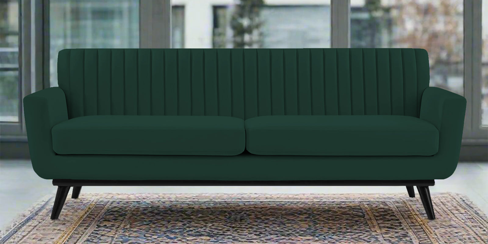 Tucker Velvet 3 Seater Sofa In Forest Green Colour - Febonic Living