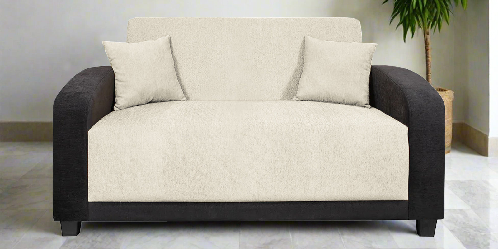 Alex Fabric 2 Seater Sofa In Ivory Cream Colour - Febonic Living