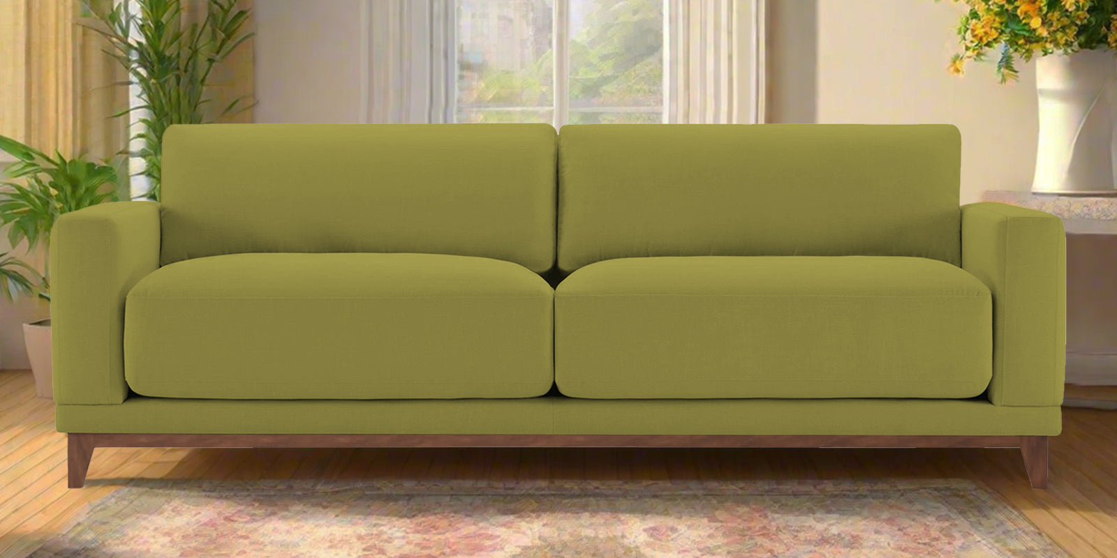 Esha Fabric 3 Seater Sofa In Kelly Green Colour - Febonic Living