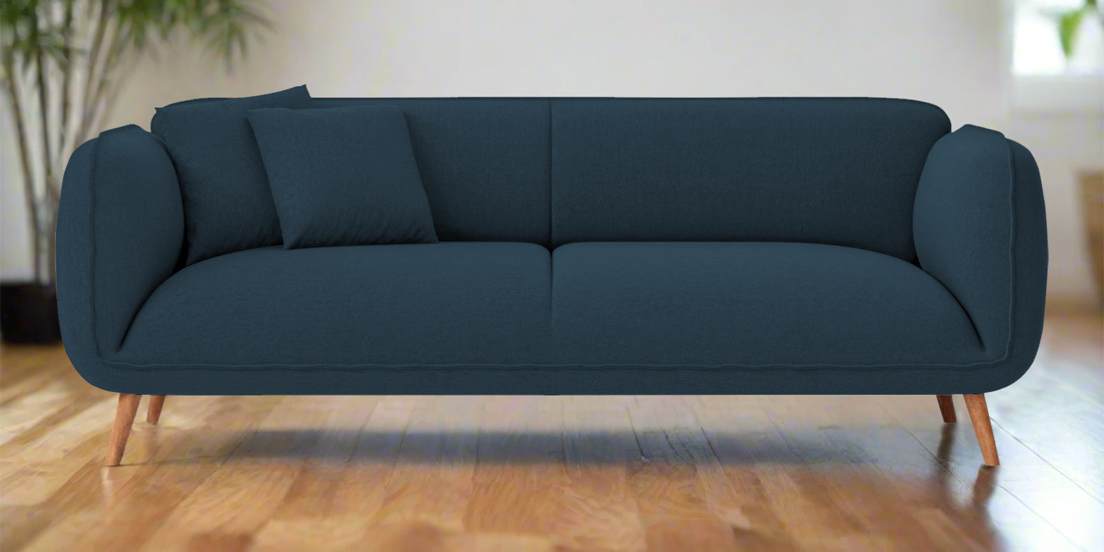 Zia Fabric 3 Seater Sofa In Cool Blue Colour