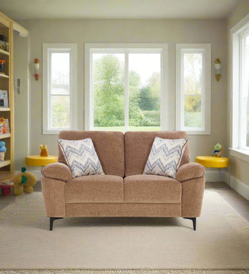 Amsterdam Fabric 2 Seater Sofa In Cosmic Beige Colour - Febonic Living