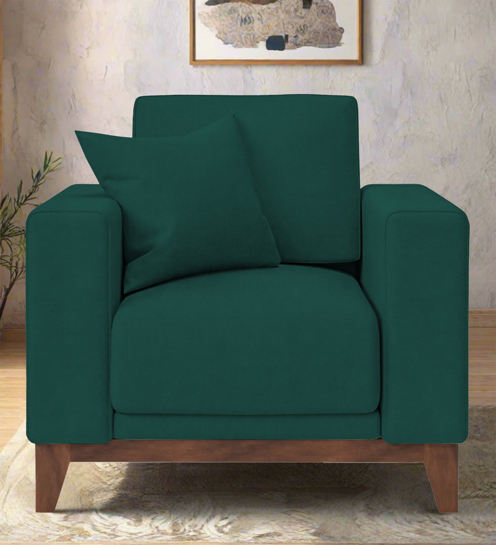 Luca Fabric 1 Seater Sofa In Sage Green Colour - Febonic Living