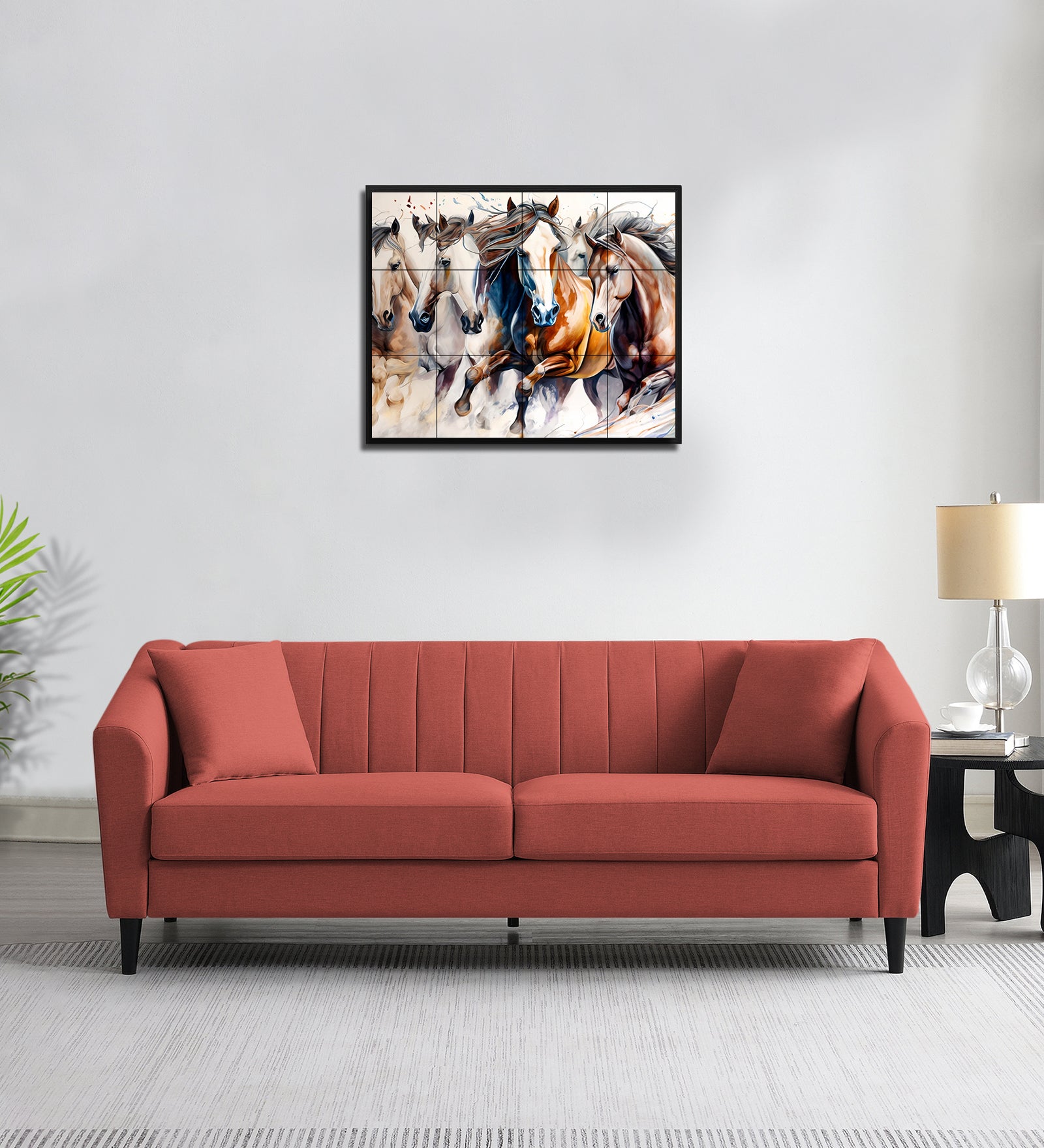 Polon Fabric 3 Seater Sofa In Salmon Pink Colour - Febonic Living