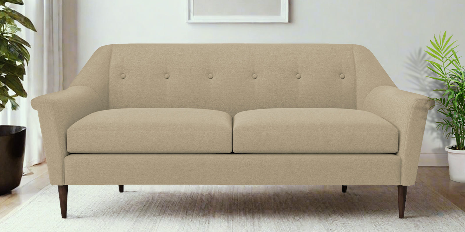 Homer Fabric 3 Seater Sofa In Honey Beige Colour - Febonic Living