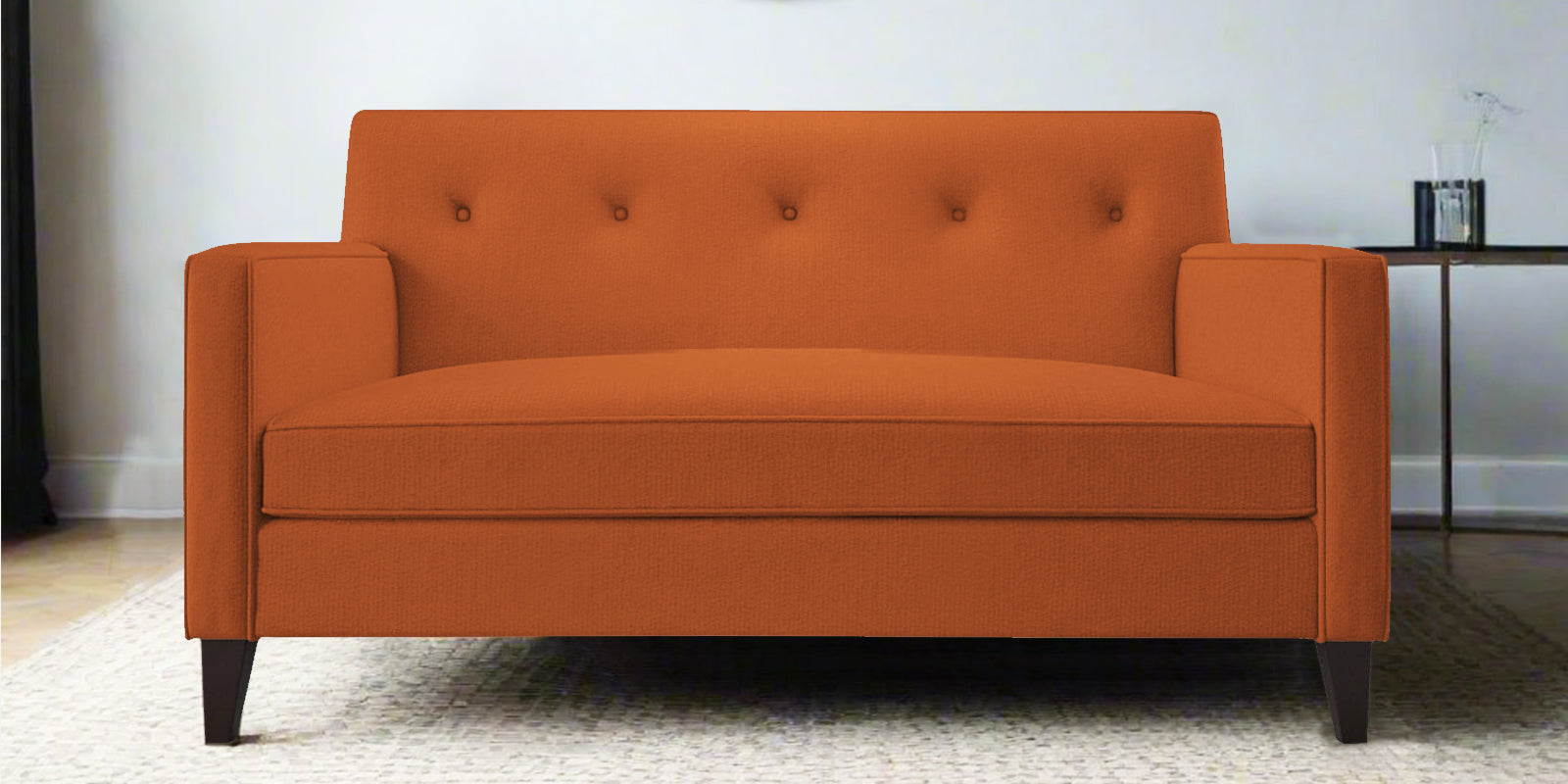 Miller Fabric 2 Seater Sofa In Vivid Orange Colour - Febonic Living