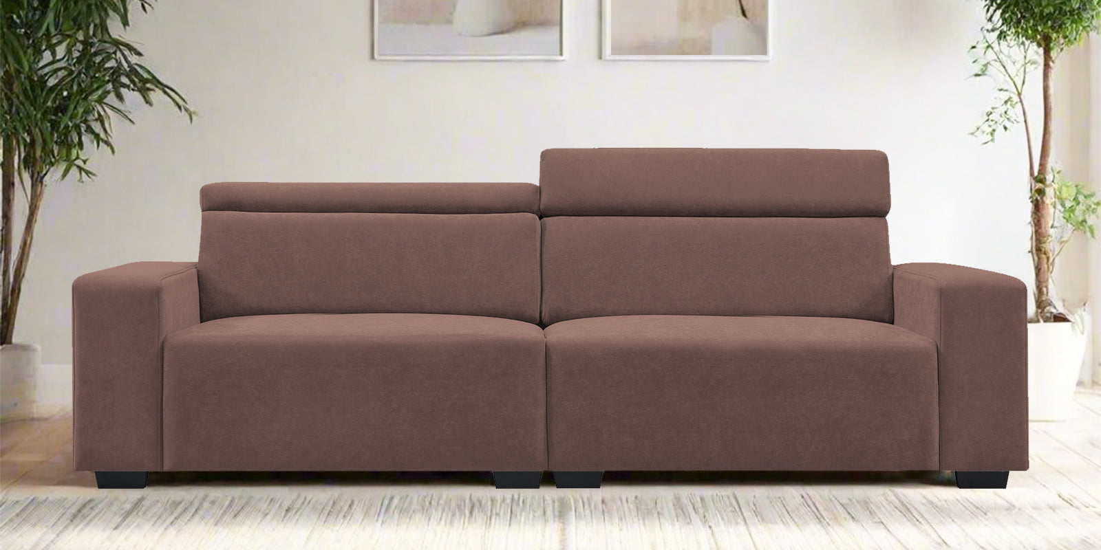 Hiro Fabric 3 Seater Sofa In Berry Wine Colour - Febonic Living