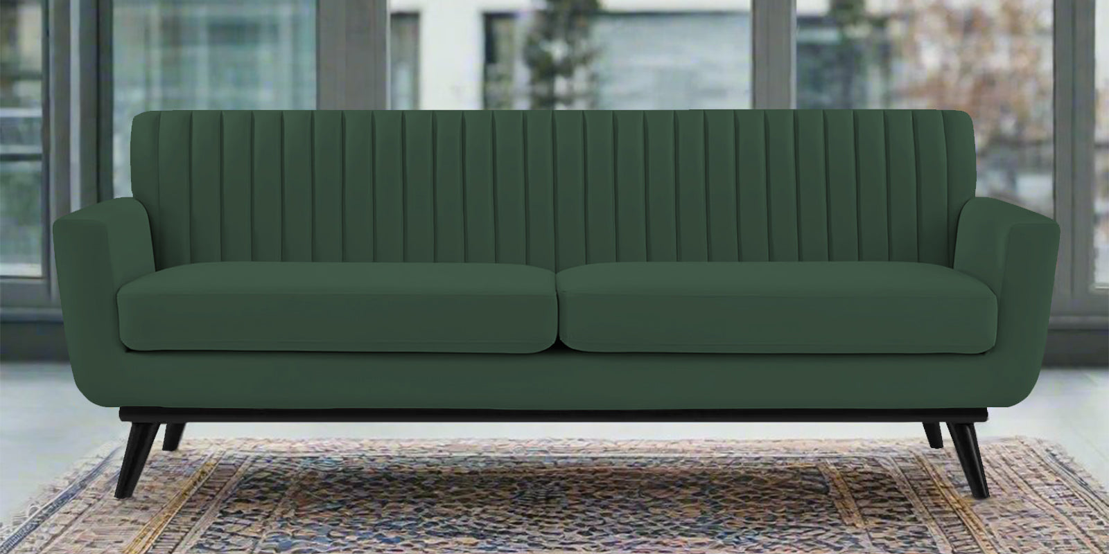Tucker Velvet 3 Seater Sofa In Amazon Green Colour - Febonic Living