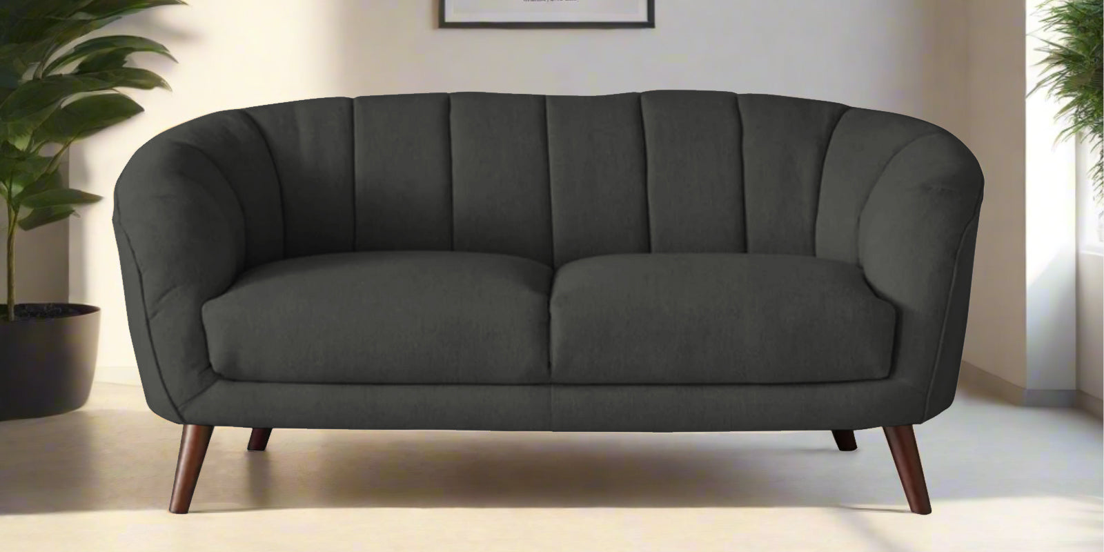 Benjamin Fabric 2 Seater Sofa In Charcoal Grey Colour - Febonic Living