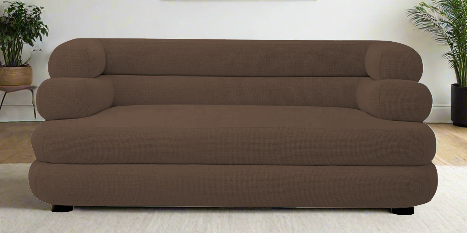 Wener Fabric 2 Seater Sofa In Rosy Brown Colour