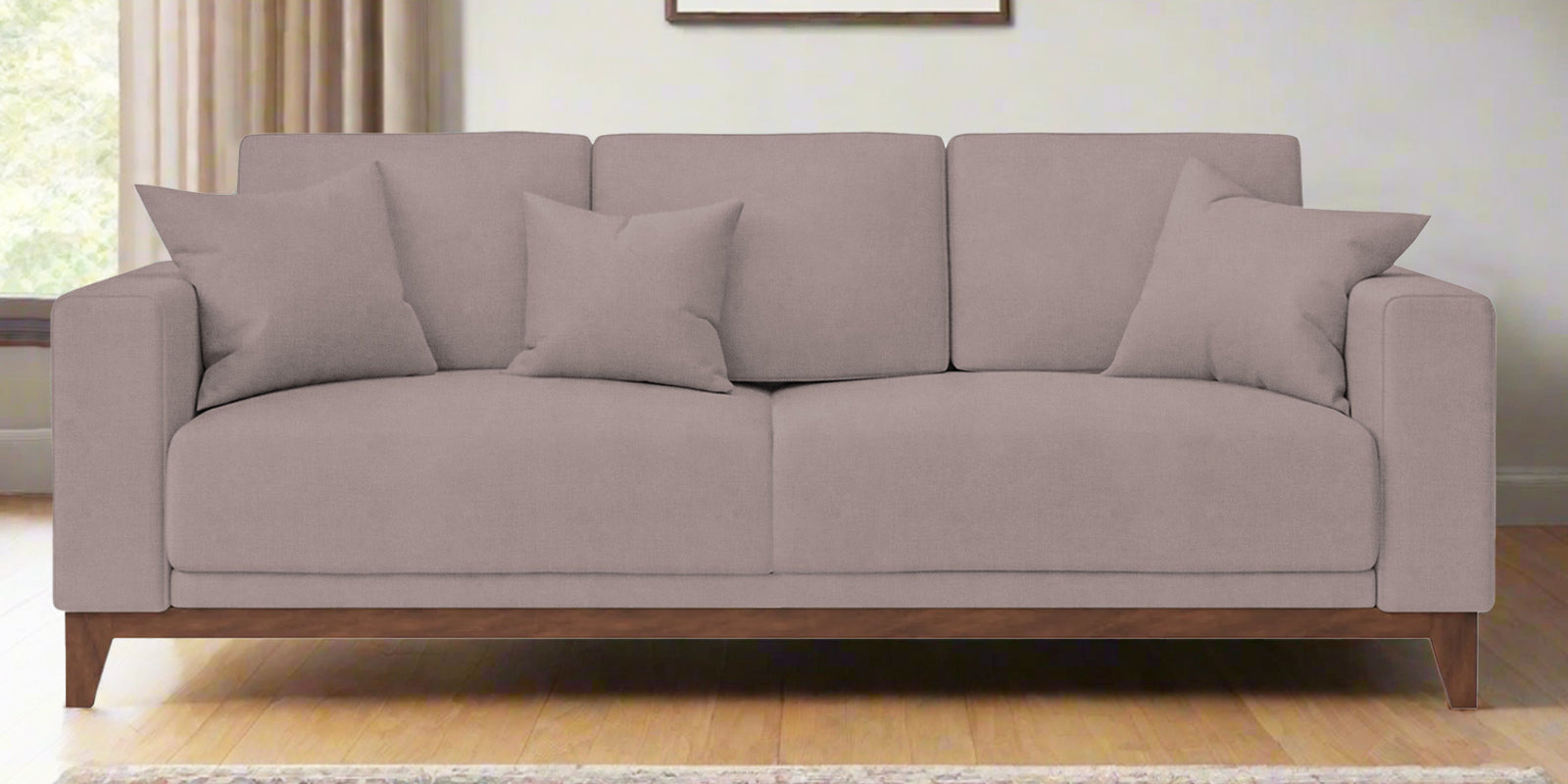 Luca Fabric 3 Seater Sofa In Almond Beige Colour - Febonic Living