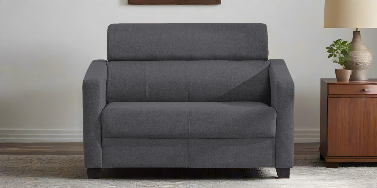 Devo Fabric 2 Seater Sofa In Maba Grey Colour - Febonic Living